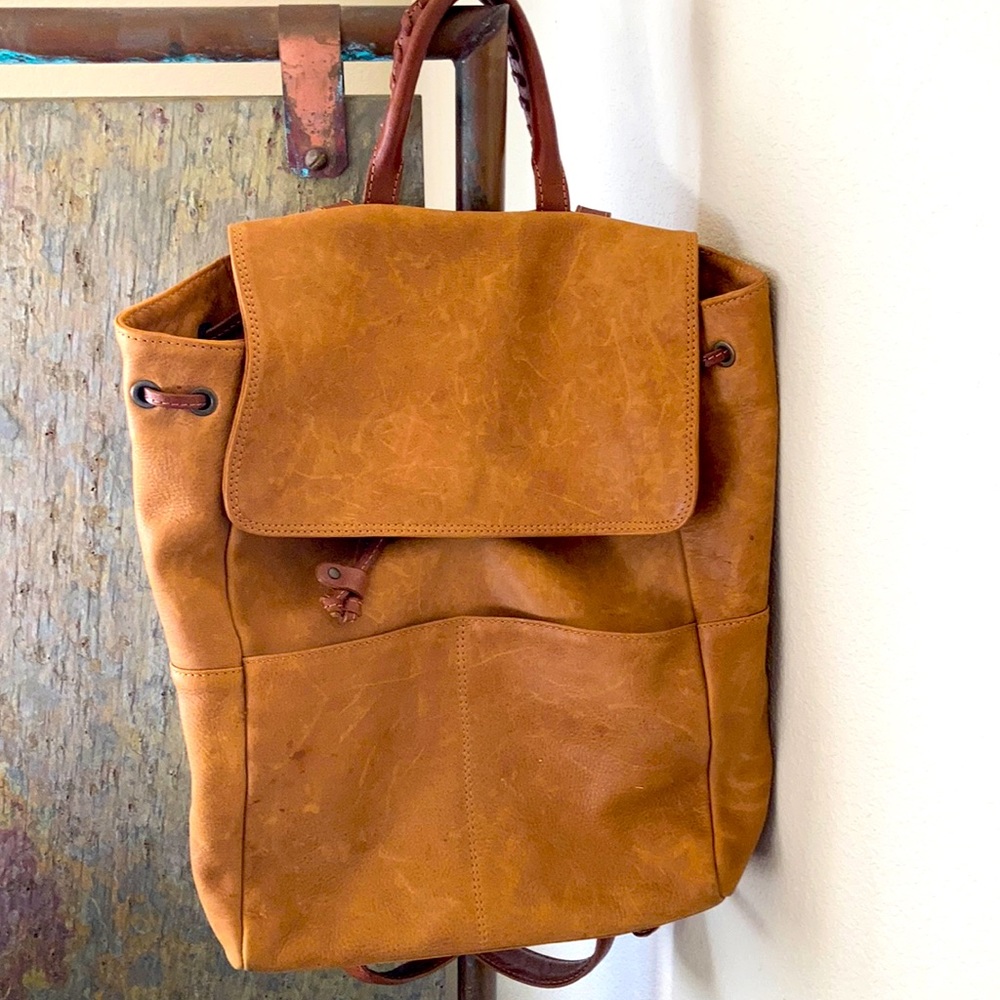 Leather Sundance Beautiful Backpack 14x12. Very gently used Made in Italy